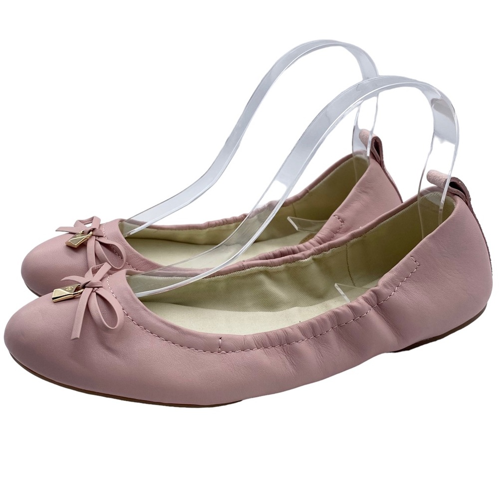 Michael Kors Women's Flats Juliette Pink Leather Ballet Slip On Designer NEW - Picture 11 of 11